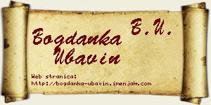 Bogdanka Ubavin vizit kartica